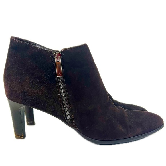 Aquatalia Shoes - Aquatalia Dina Side-Zip Suede Ankle Booties - Size 11